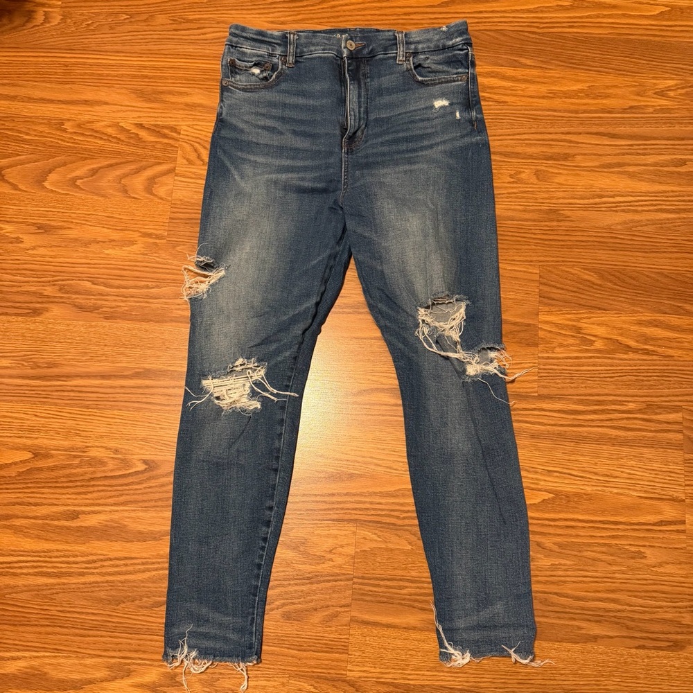 American Eagle Outfitters Ripped Blue Skinny Jeans